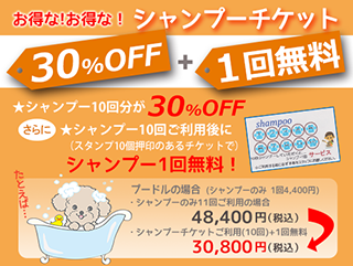 シャンプーチケットが30％OFFでとってもお得！